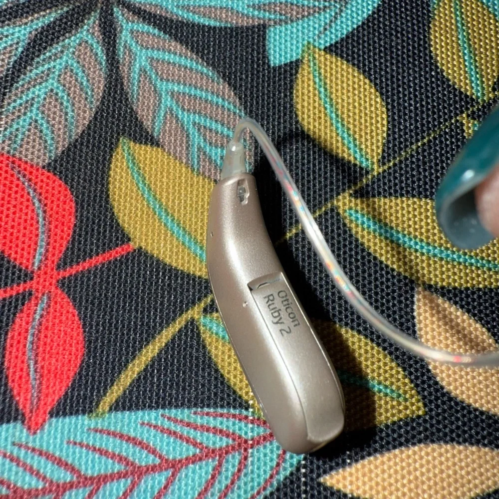 Oticon Black Hearing Aides with Cases